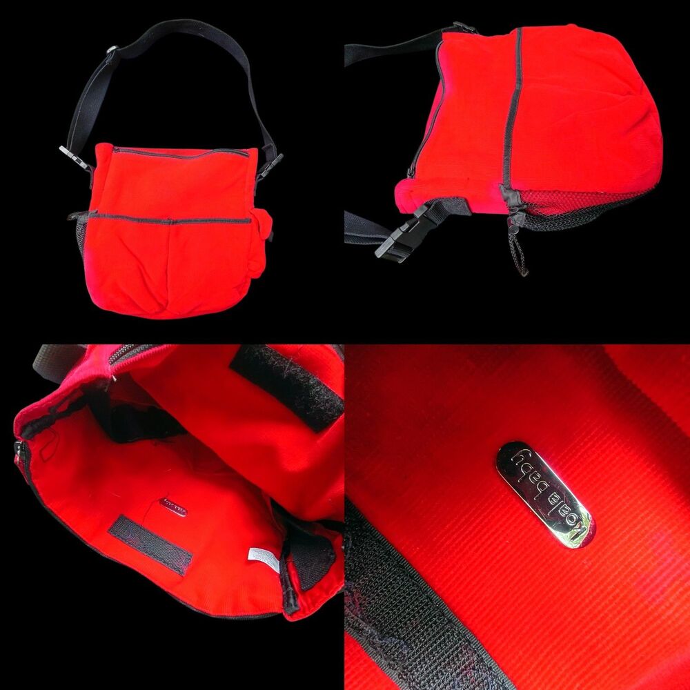 Vintage Y2K Koala Baby Red Corduroy One Arm Strap Diaper Bag Padded Wipes Bottle